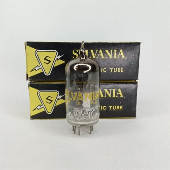 WWII Era Electronic Tube With Box Set Of 2 Sylvania Model 5ES8 NOS NIB 1940s - Picture 2 of 11